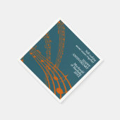 Moderne Aquamarine Orange SWEET MUSIC Happy Jubilä Serviette (Ecke)