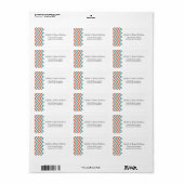 Moderne Aquamarine & orangefarbene Zickzack & Love Adressaufkleber (Vorne)