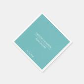 Moderne Aquamarine Paare - Name und Datum der Hoch Serviette (Ecke)