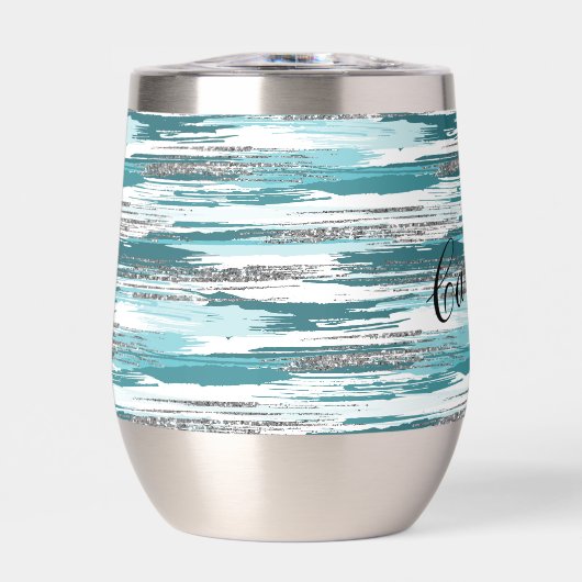 Moderne, Aquamarine Pinselstriche (Vorderseite)