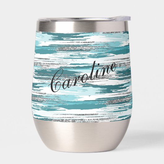 Moderne, Aquamarine Pinselstriche (Links)