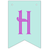 Moderne, Aquamarine, rosa Streifen Wimpelkette (Zweite Fahne)