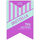 Moderne, Aquamarine, rosa Streifen Wimpelkette (Erste Fahne)