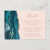 Moderne Aquamarine Rose Gold Agate Blush Hochzeits Begleitkarte (Vorderseite)