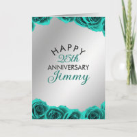 Moderne Aquamarine Rose Halbband 25 Jahre Jubiläum