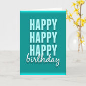 Moderne Aquamarine Satin Happy Birthday Card Karte (Gelbe Blume)