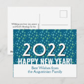 Moderne AQUAMARINE Schneeflocken | Frohes neues Ja Postkarte (Vorne/Hinten)