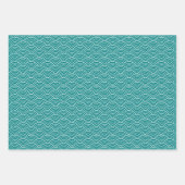 Moderne Aquamarine Schwarz-weiß geometrische japan Geschenkpapier Set (Vorderseite)