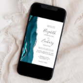 Moderne Aquamarine Silver Agate Hochzeitseinladung Einladung