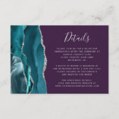 Moderne Aquamarine Silver Agate Lila Hochzeitdetai Begleitkarte (Vorderseite)