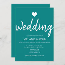 Moderne Aquamarine Typografie Minimale Hochzeit