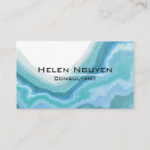 Moderne Aquamarine und blaue Ozeanmarmorgeode Visitenkarte (Vorderseite)