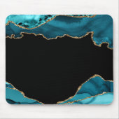 Moderne Aquamarine und Gold Agate Stone Mouse Pad Mousepad (Vorne)