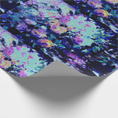 Moderne aquamarine und lila Aquarellmuster Geschenkpapier (Ecke)