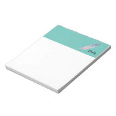 Moderne Aquamarine und rosa Atmosphäre Notizblock (Rotiert)