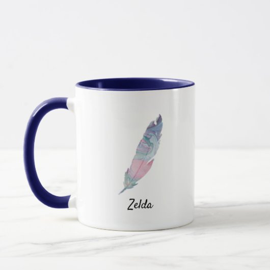 Moderne Aquamarine und rosa Atmosphäre Tasse (Links)
