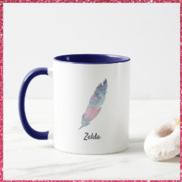 Moderne Aquamarine und rosa Atmosphäre Tasse