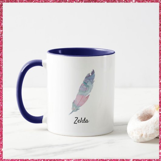 Moderne Aquamarine und rosa Atmosphäre Tasse