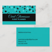 Moderne Aquamarine und schwarze Welt Visitenkarte (Vorne/Hinten)