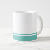 Moderne, Aquamarine Unterruderstreifen mit weißem  Jumbo-Tasse (Vorderseite Rechts)