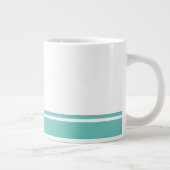 Moderne, Aquamarine Unterruderstreifen mit weißem  Jumbo-Tasse (Rechts)