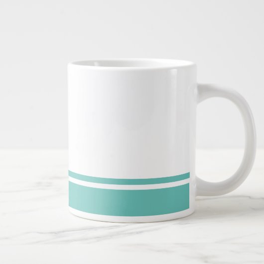 Moderne, Aquamarine Unterruderstreifen mit weißem  Jumbo-Tasse (Rechts)