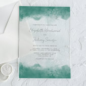 Moderne Aquamarine Wasserfarbenhochzeit Acryleinladungen