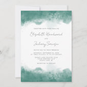 Moderne Aquamarine Wasserfarbenhochzeit Einladung (Vorderseite)