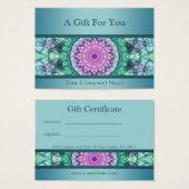 Moderne aquamarine Wasserlilie Mandala Geschenkgut (Vorne & Hinten)