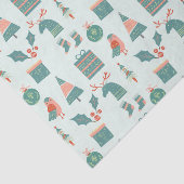 Moderne Aquamarine Weihnachtssymbole Seidenpapier (Ausschnitt)