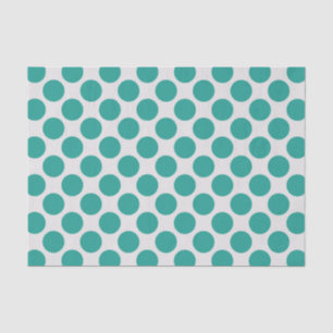 Moderne Aquamarine, weiße Polka-Punkte Seidenpapier