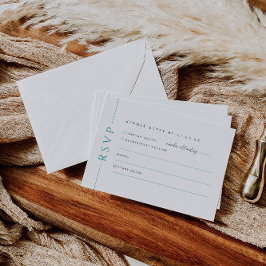Moderne Aquamarine White Wedding Einladungs-UAWG-K RSVP Karte