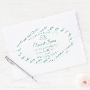 Moderne Aquamarine White Word Cloud Product Labels Ovaler Aufkleber
