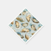 Moderne Aquarell-Auster-Muster Serviette (Ecke)