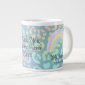 Moderne Aquarell Beste Lehrerin je Rainbow-Tasse Jumbo-Tasse (Vorderseite Rechts)