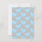 Moderne Aquarell Blue Heart Boy Baby Dusche Dankeskarte (Rückseite)