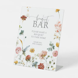 Moderne Aquarell Blume Dusche Bouquet Bar Sockelschild