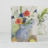 Moderne Aquarell-Blume Feiertagskarte (Stehend Vorderseite)