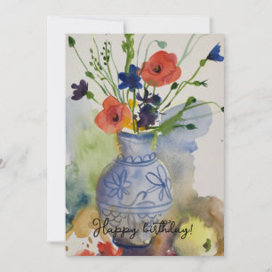 Moderne Aquarell-Blume Feiertagskarte