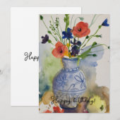 Moderne Aquarell-Blume Feiertagskarte (Vorne/Hinten)