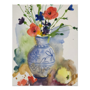 Moderne Aquarell-Blume Fotodruck