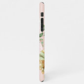 Moderne Aquarell-Blume & Hallo & Name iPhone Hülle (Linke Seite)