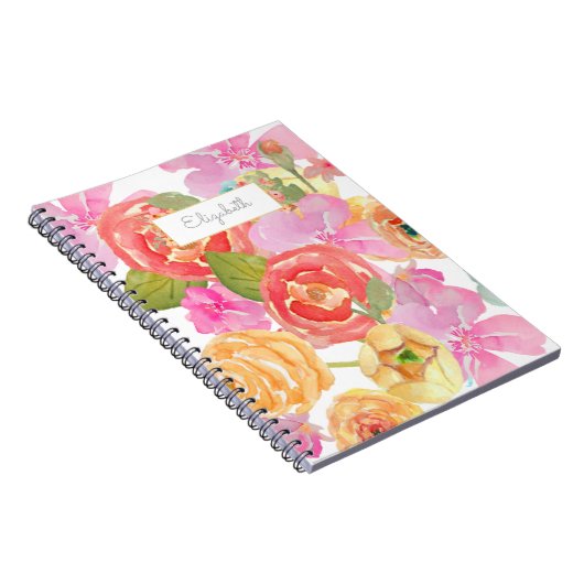 moderne Aquarell-Blume Notizblock (Rechte Seite)