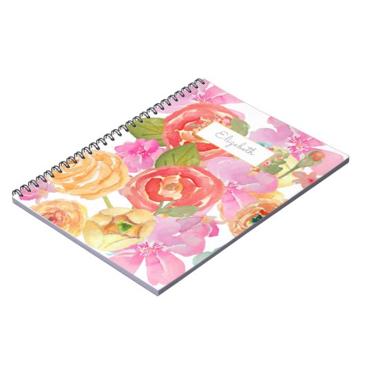 moderne Aquarell-Blume Notizblock (Linke Seite)