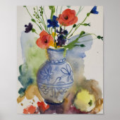 Moderne Aquarell-Blume Poster (Vorne)