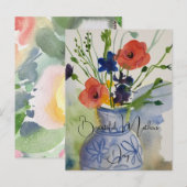 Moderne Aquarell-Blume Postkarte (Vorne/Hinten)
