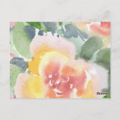Moderne Aquarell-Blume Postkarte (Rückseite)