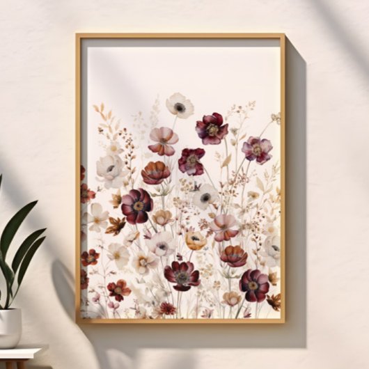 Moderne Aquarell-Blumen Poster