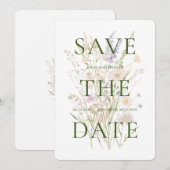 Moderne Aquarell-Blumenhochzeit Save The Date (Vorne/Hinten)
