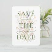 Moderne Aquarell-Blumenhochzeit Save The Date (Stehend Vorderseite)